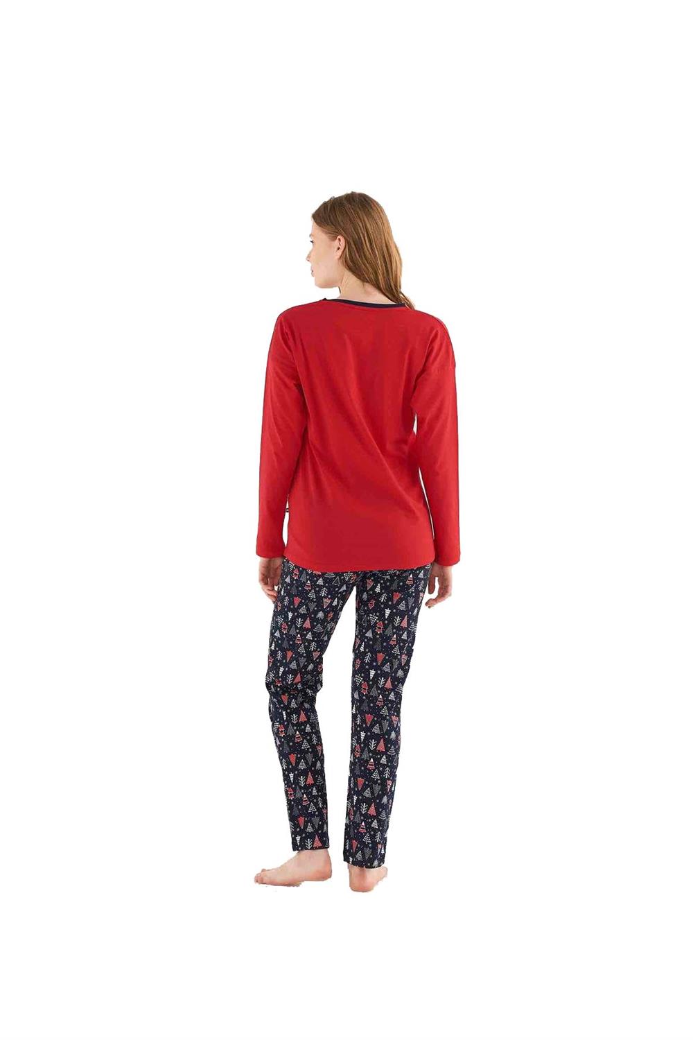 U.S. Polo Assn Kadın Uzun Kollu Kırmızı Pijama Takımı 16826